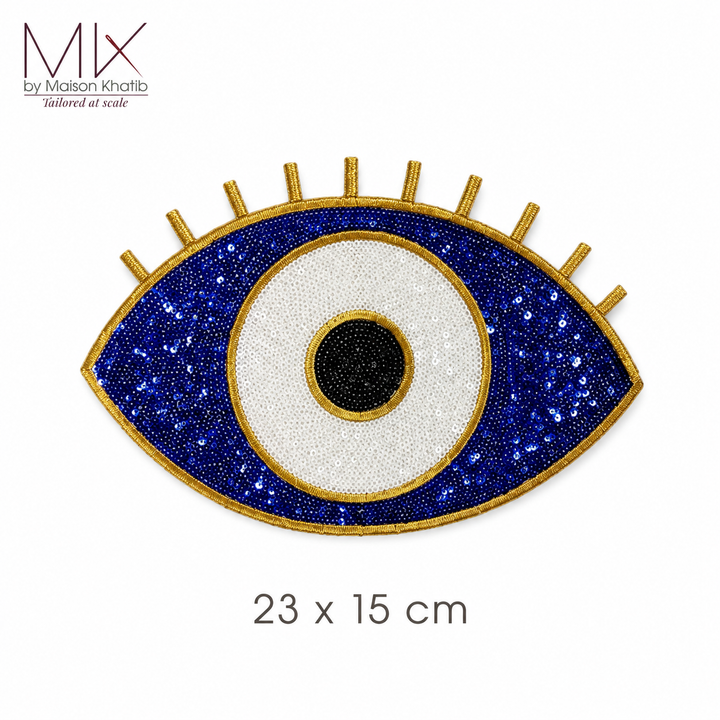 Sequin Colorful Eye Badge green Maison Khatib Lebanon