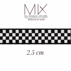 Black & White Geometric Jacquard Trim 2.5 cm by Meter – Maison Khatib