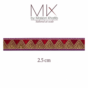 Metallic Triangle Embroidered Lace Trim 2 cm by Meter