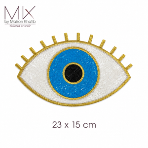 Sequin Colorful Eye Badge light pink Maison Khatib Lebanon