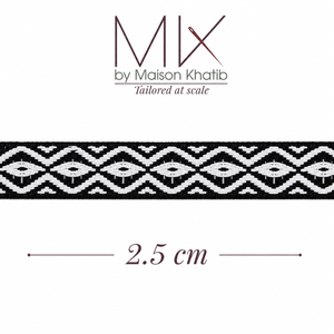 Black & White Geometric Jacquard Trim 2.5 cm by Meter – Maison Khatib