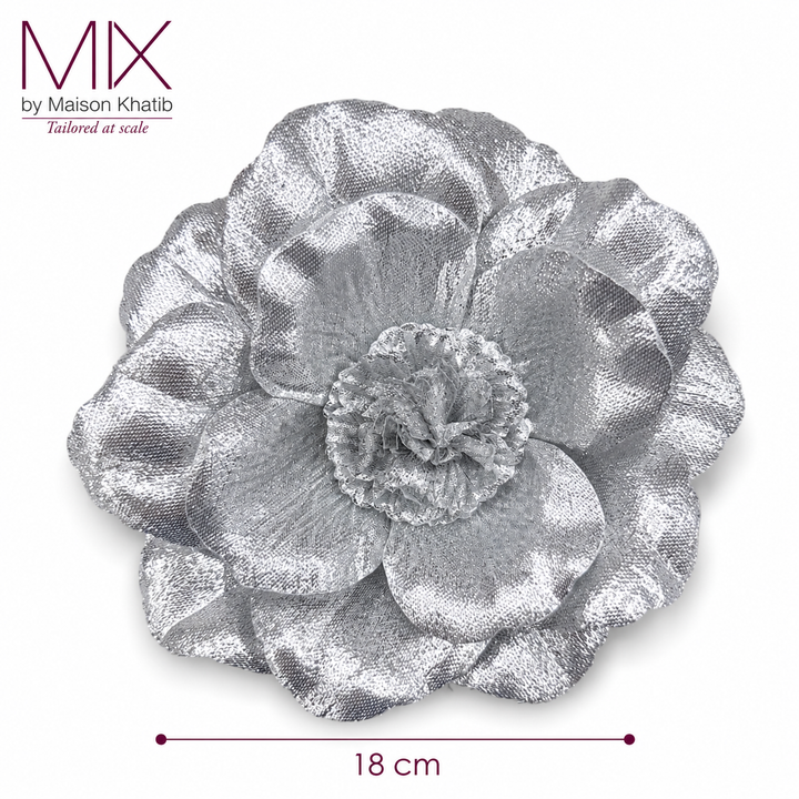 Metallic Textured Couture Textile Flower – 18 cm