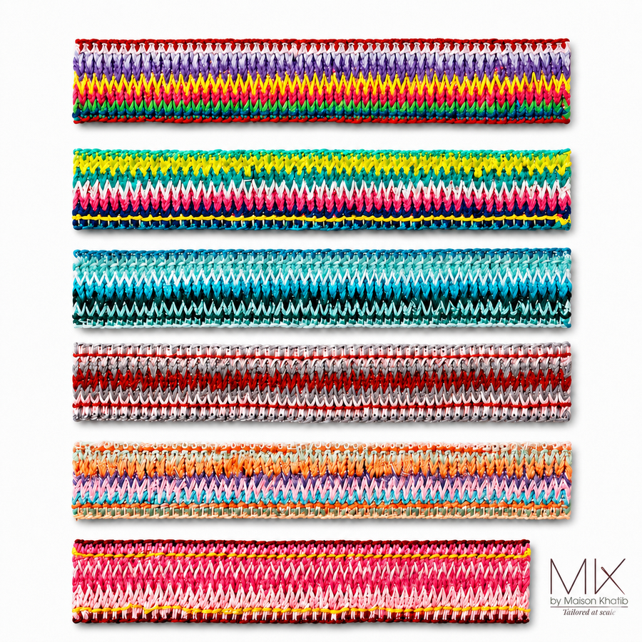 Colorful Woven Lace Trim 3.5 cm by Meter purple Maison Khatib Lebanon