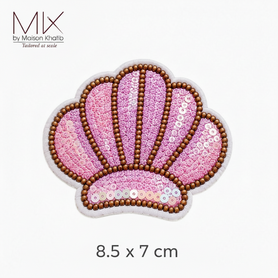Pink Seashell Embroidered Badge Set of 6 Maison Khatib Lebanon