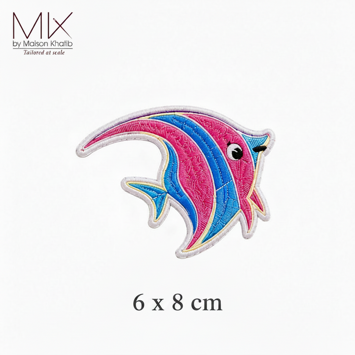 Pink & Blue Fish Embroidered Badge Set of 6 Maison Khatib Lebanon
