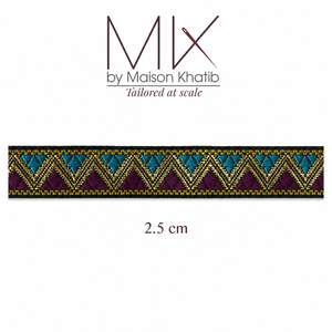 Metallic Triangle Embroidered Lace Trim 2 cm by Meter