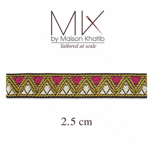 Metallic Triangle Embroidered Lace Trim 2 cm by Meter