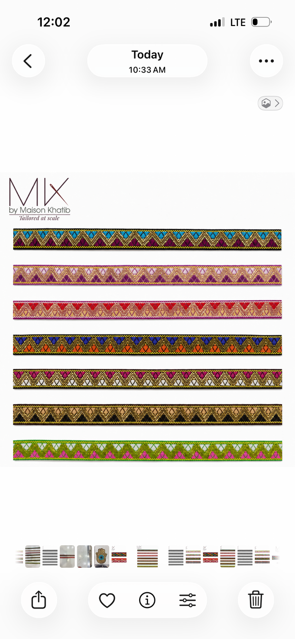 Metallic Triangle Embroidered Lace Trim 2 cm by Meter