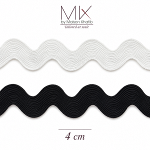 Wide Ric Rac Wavy Trim 4 cm by Meter white Maison Khatib Lebanon