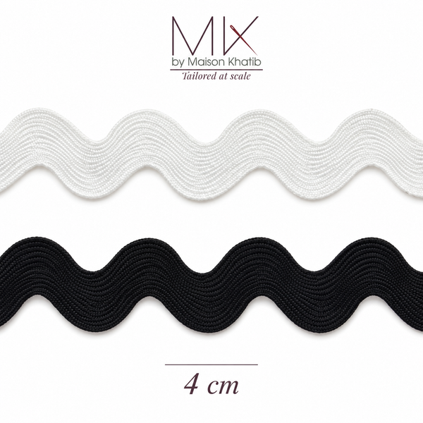 Wide Ric Rac Wavy Trim 4 cm by Meter white Maison Khatib Lebanon