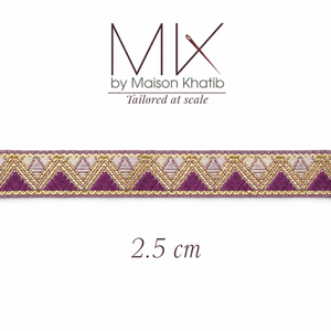 Metallic Triangle Embroidered Lace Trim 2 cm by Meter