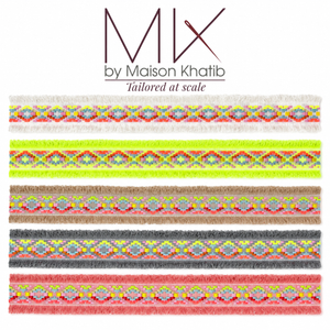 Jacquard Fringe Lace Trim 4.5 cm by Meter white Maison Khatib Lebanon