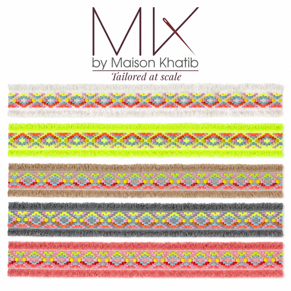 Jacquard Fringe Lace Trim 4.5 cm by Meter white Maison Khatib Lebanon