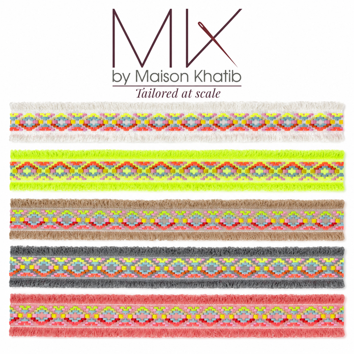 Jacquard Fringe Lace Trim 4.5 cm by Meter white Maison Khatib Lebanon