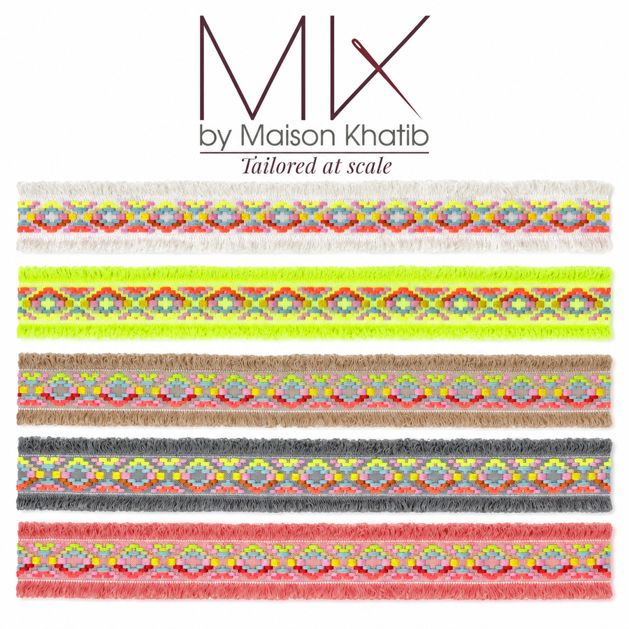 Jacquard Fringe Lace Trim 4.5 cm by Meter white Maison Khatib Lebanon