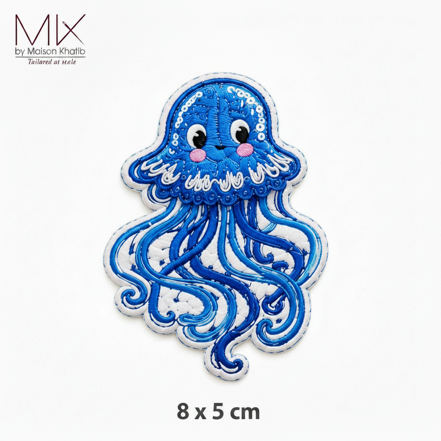Blue Jellyfish Embroidered Badge Set of 6 Maison Khatib Lebanon