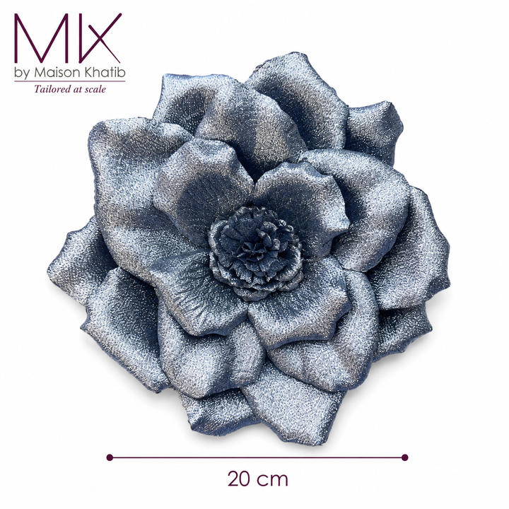 Metallic Textured Couture Textile Flower – 20 cm