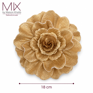 Metallic Textured Couture Textile Flower – 18 cm