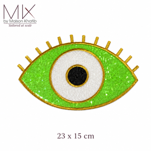 Sequin Colorful Eye Badge Maison Khatib Lebanon