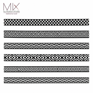 Black & White Geometric Jacquard Trim 2.5 cm by Meter – Maison Khatib