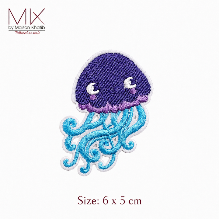 Purple Jellyfish Embroidered Summer Badge Set of 6 6 x 5 cm Maison Khatib Lebanon