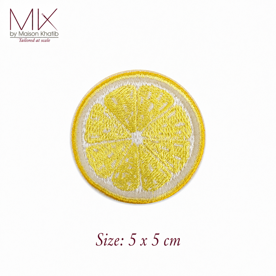 Lemon Slice Embroidered Fruit Badge Set of 6 5 x 5 cm Maison Khatib Lebanon