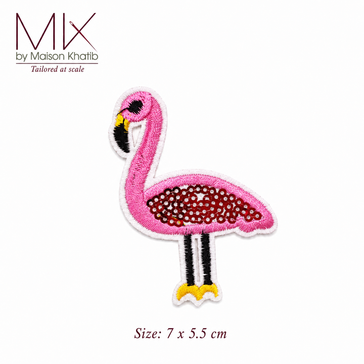 Pink Flamingo Embroidered Badge Set of 6 7 x 5.5 cm Maison Khatib Lebanon
