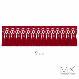 Geometric Fringe Lace Trim 9 cm by Meter Blue Maison Khatib Lebanon