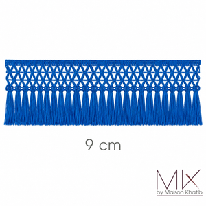 Geometric Fringe Lace Trim 9 cm by Meter Light Blue Maison Khatib Lebanon