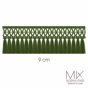 Geometric Fringe Lace Trim 9 cm by Meter Green Maison Khatib Lebanon