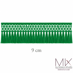 Geometric Fringe Lace Trim 9 cm by Meter Black Maison Khatib Lebanon