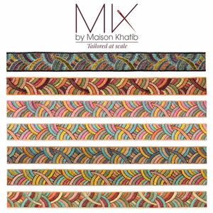 Rainbow Arc Embroidered Organza Trim 4 cm by Meter dark arc Maison Khatib Lebanon