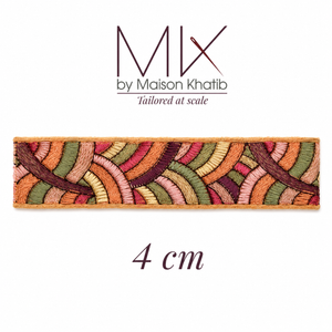 Rainbow Arc Embroidered Organza Trim 4 cm by Meter pastel arc Maison Khatib Lebanon