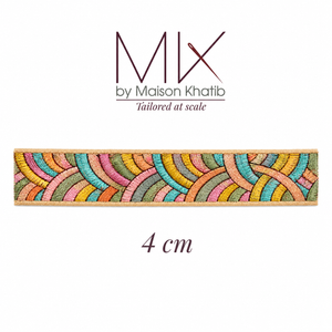 Rainbow Arc Embroidered Organza Trim 4 cm by Meter brick arc Maison Khatib Lebanon
