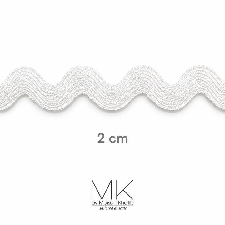 Colorful Ric Rac Zigzag Lace Trim 2 cm by Meter white Maison Khatib Lebanon