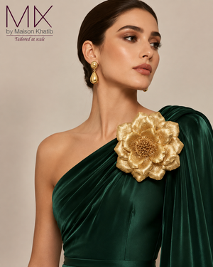Metallic Textured Couture Textile Flower – 20 cm