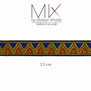 Metallic Triangle Embroidered Lace Trim 2 cm by Meter