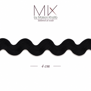 Wide Ric Rac Wavy Trim 4 cm by Meter black Maison Khatib Lebanon