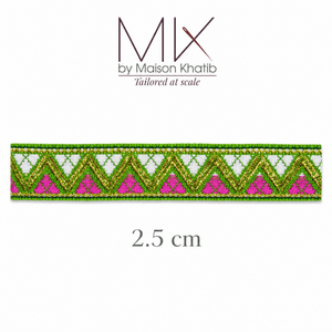 Metallic Triangle Embroidered Lace Trim 2 cm by Meter