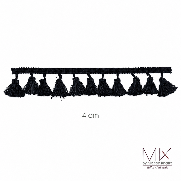 Tassel Fringe Lace Trim 4 cm by Meter black Maison Khatib Lebanon