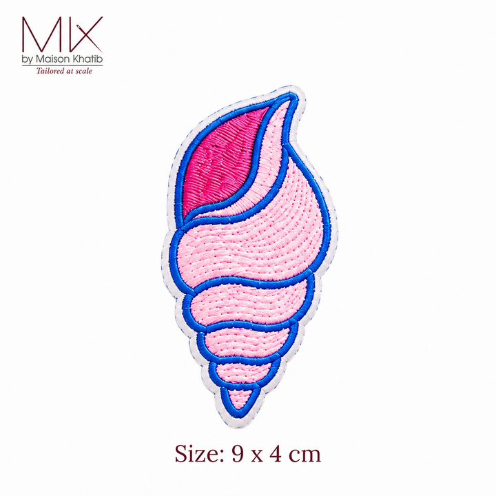 Pink Seashell Embroidered Summer Badge Set of 6 9 x 4 cm Maison Khatib Lebanon