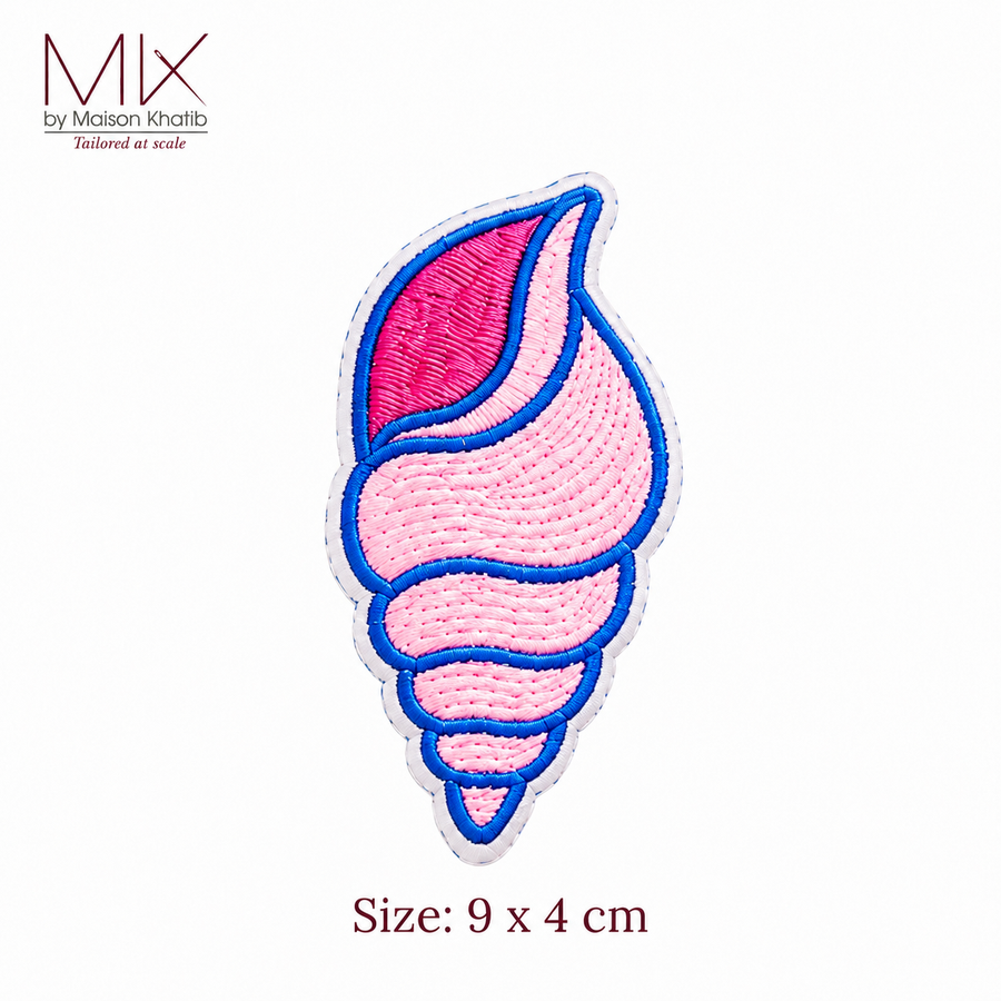 Pink Seashell Embroidered Summer Badge Set of 6 9 x 4 cm Maison Khatib Lebanon