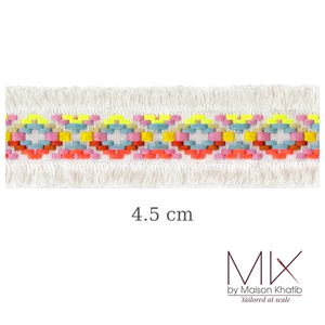 Jacquard Fringe Lace Trim 4.5 cm by Meter yellow Maison Khatib Lebanon