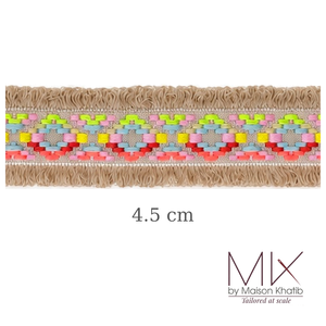 Jacquard Fringe Lace Trim 4.5 cm by Meter gray Maison Khatib Lebanon