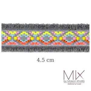 Jacquard Fringe Lace Trim 4.5 cm by Meter pink Maison Khatib Lebanon