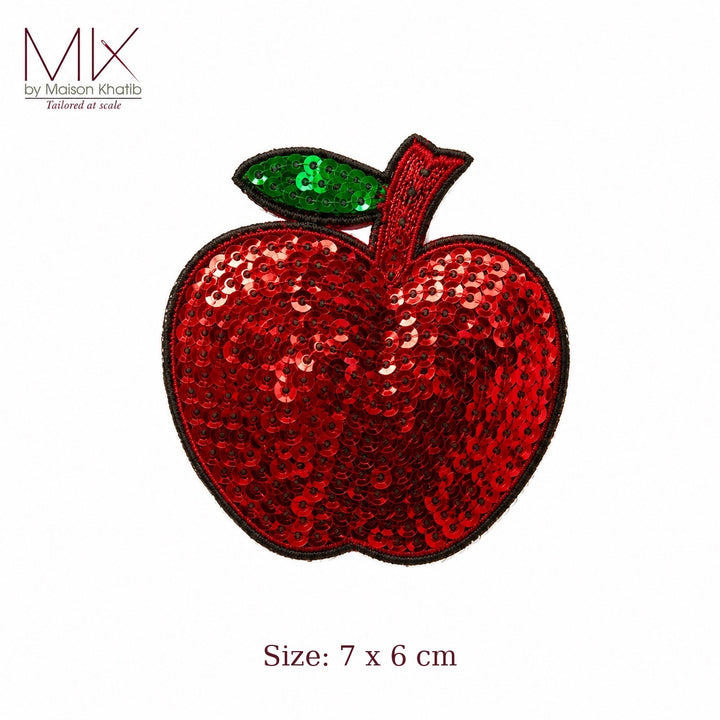 Red Sequin Apple Fruit Badge Set of 6 7 x 6 cm Maison Khatib Lebanon