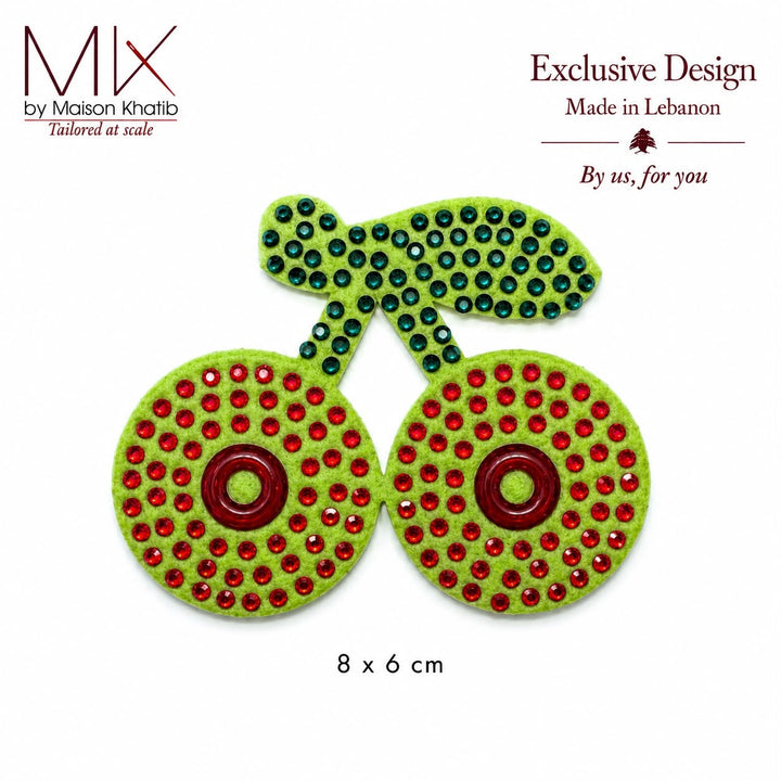 Cherry Beaded Sew-On Badge