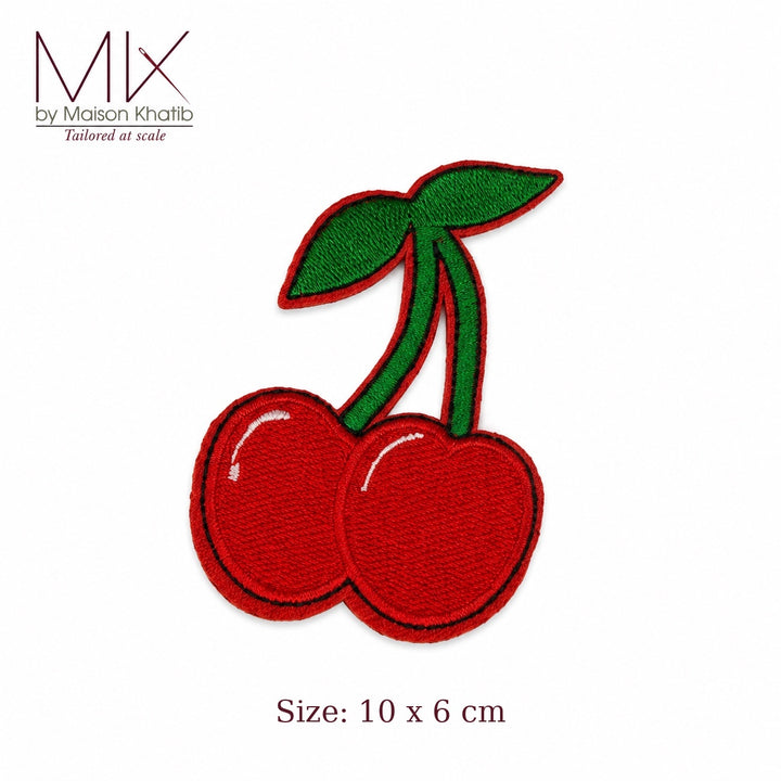 Red Cherry Embroidered Fruit Badge Set of 6 10 x 6 cm Maison Khatib Lebanon