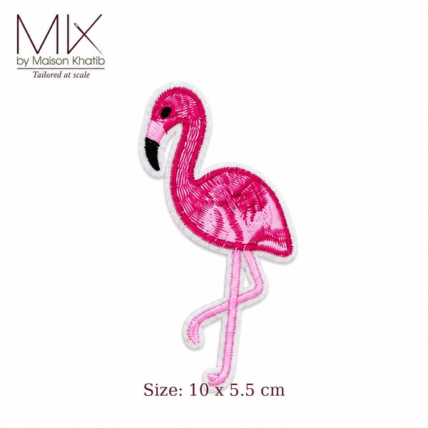 Pink Embroidered Flamingo Badge Set of 6 10 x 5.5 cm Maison Khatib Lebanon