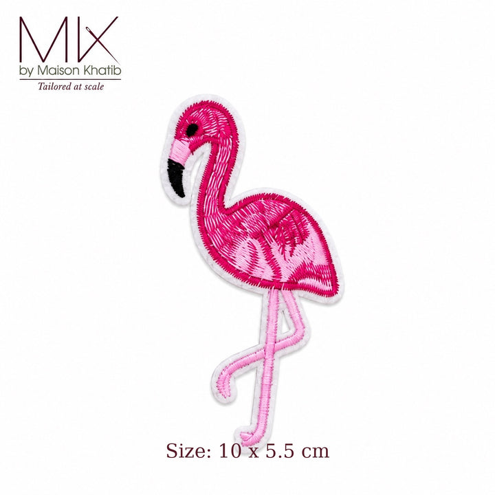 Pink Embroidered Flamingo Badge Set of 6 10 x 5.5 cm Maison Khatib Lebanon